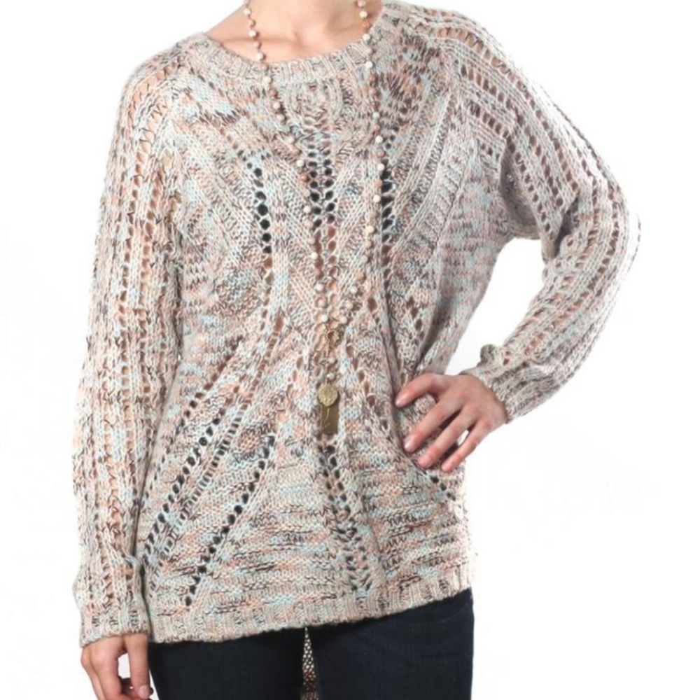 2. Kerisma Medium Large Oversized Sweater Confetti neutral colors open weave